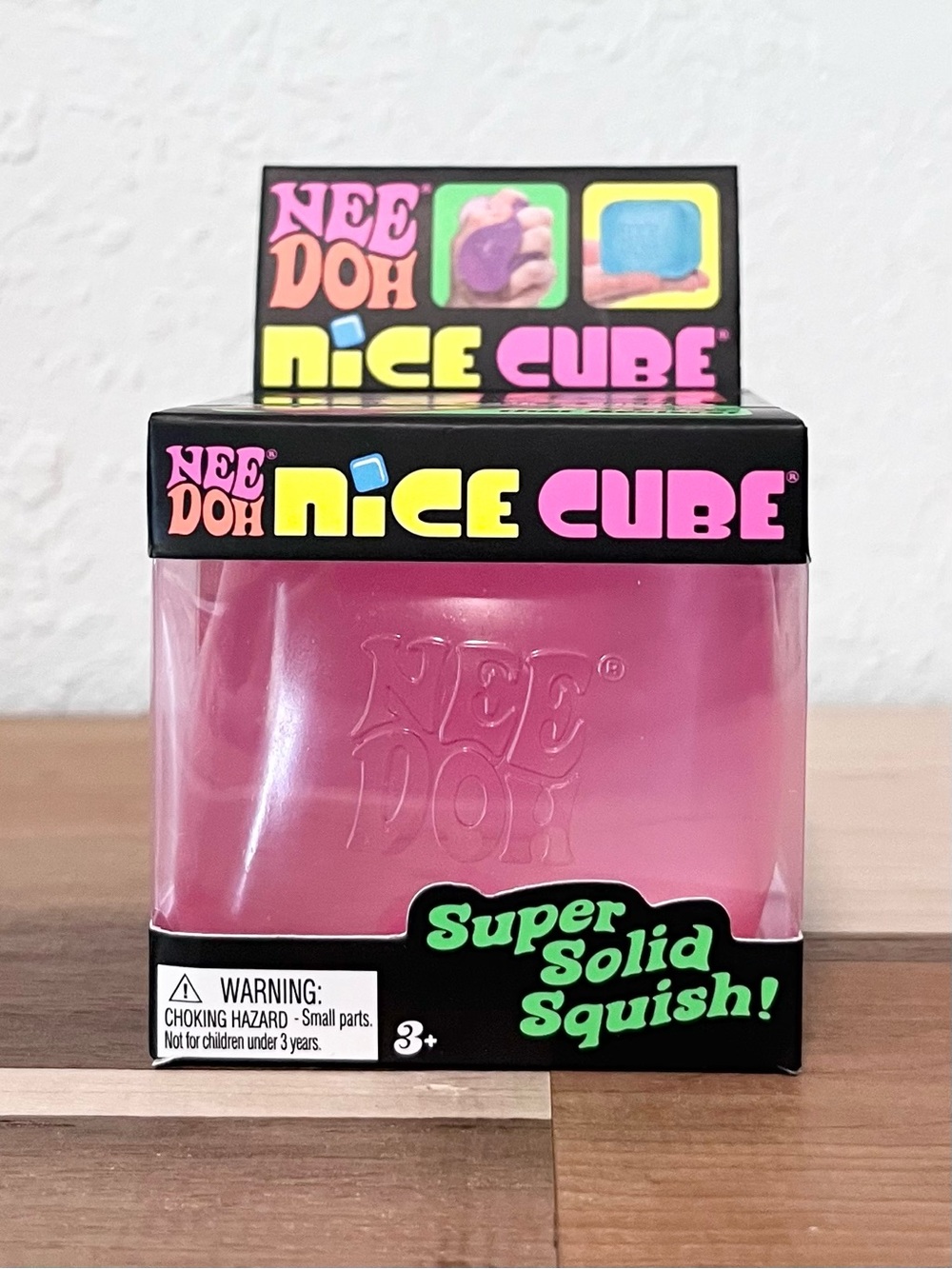 Schylling Original Pink NeeDoh Nice Cube Super Solid Squish Fidget Toy